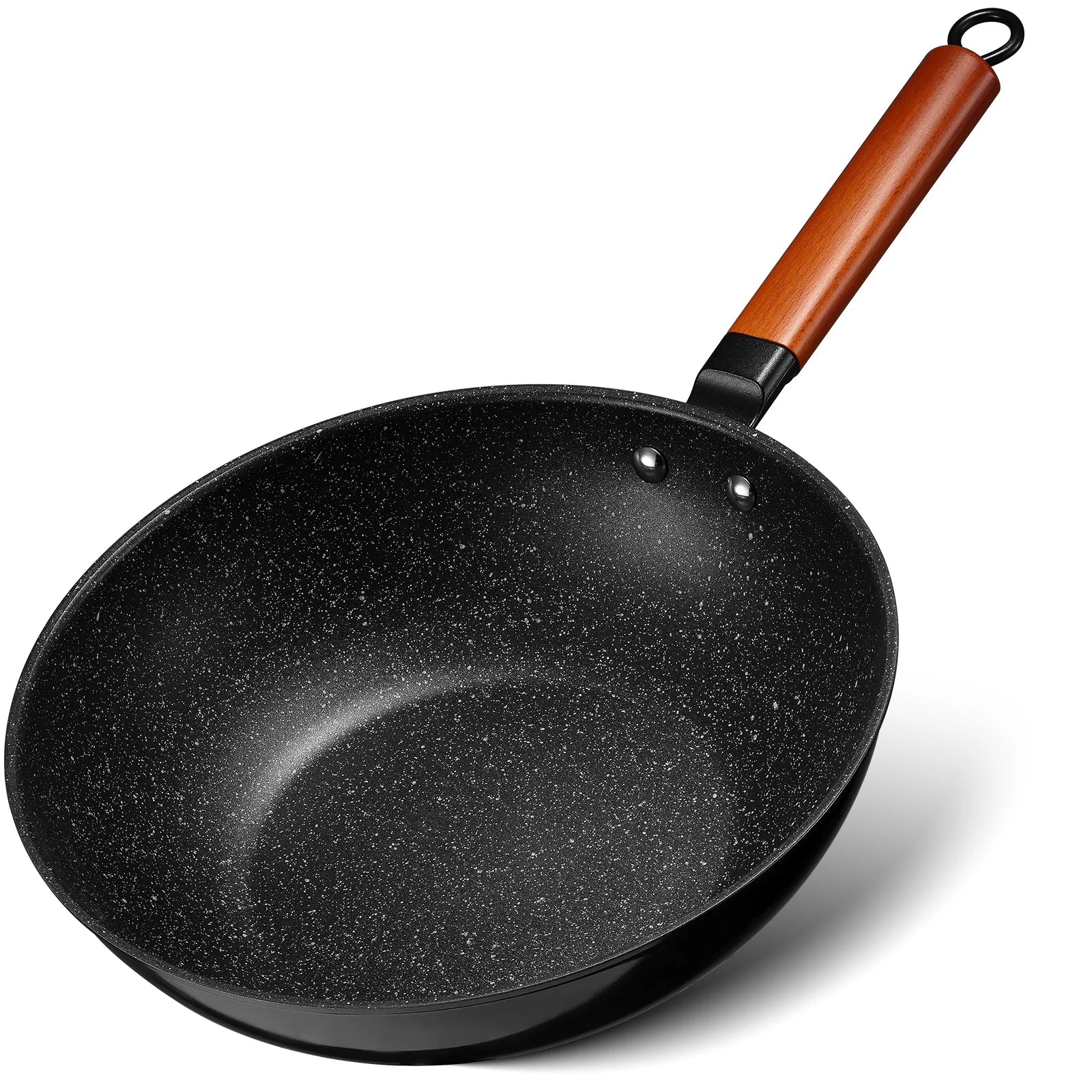 Wok antiadhésif à induction en aluminium - SHINSEI 30cm La maison du wok